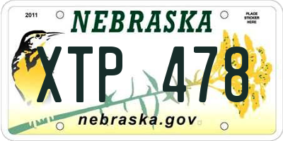 NE license plate XTP478