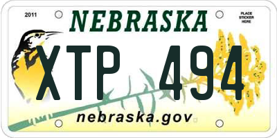 NE license plate XTP494