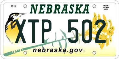 NE license plate XTP502