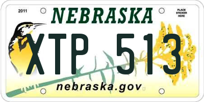 NE license plate XTP513