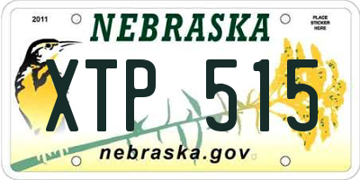 NE license plate XTP515