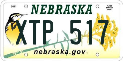 NE license plate XTP517