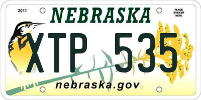 NE license plate XTP535