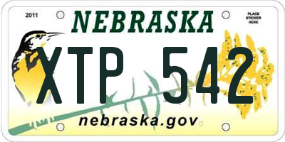 NE license plate XTP542
