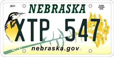 NE license plate XTP547