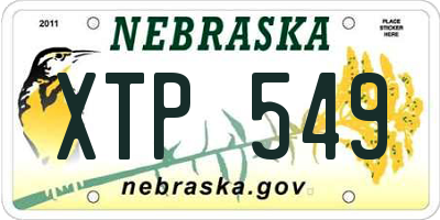 NE license plate XTP549