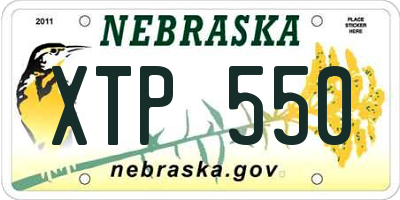 NE license plate XTP550