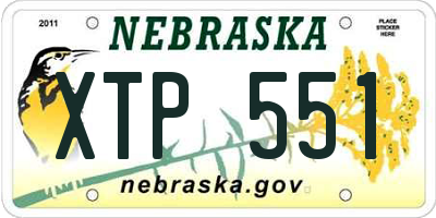 NE license plate XTP551