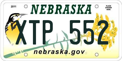NE license plate XTP552