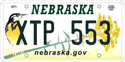 NE license plate XTP553