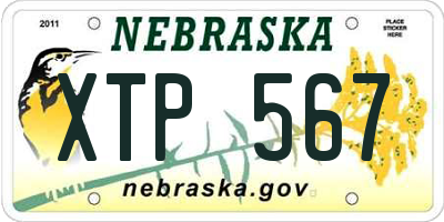 NE license plate XTP567