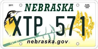 NE license plate XTP571