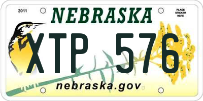 NE license plate XTP576