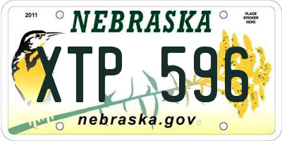 NE license plate XTP596
