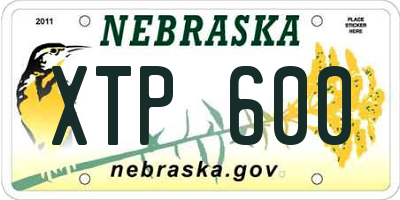NE license plate XTP600