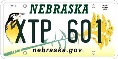 NE license plate XTP601