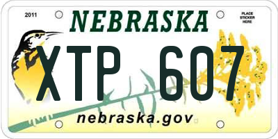 NE license plate XTP607