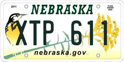 NE license plate XTP611