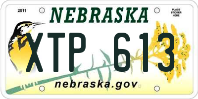 NE license plate XTP613