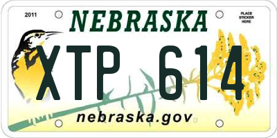 NE license plate XTP614