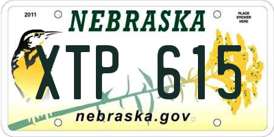 NE license plate XTP615