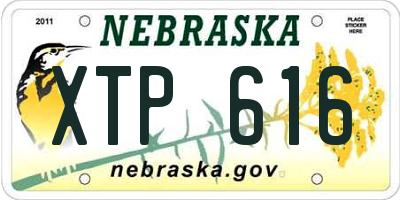 NE license plate XTP616