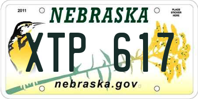 NE license plate XTP617