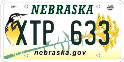NE license plate XTP633