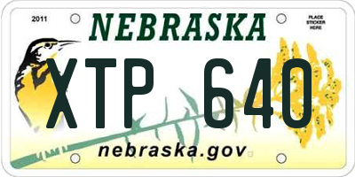 NE license plate XTP640