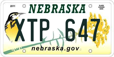 NE license plate XTP647