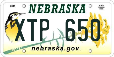 NE license plate XTP650
