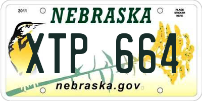 NE license plate XTP664
