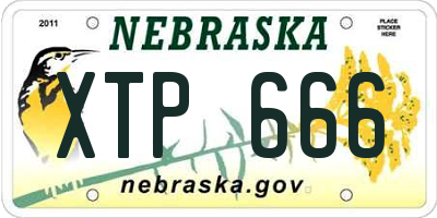 NE license plate XTP666