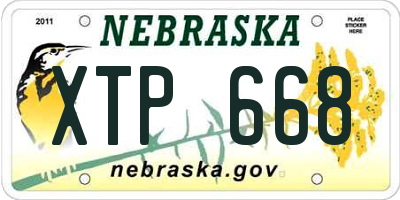 NE license plate XTP668
