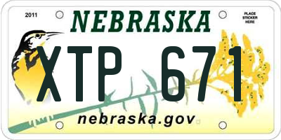 NE license plate XTP671