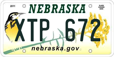 NE license plate XTP672