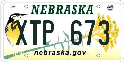 NE license plate XTP673