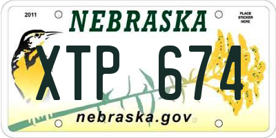 NE license plate XTP674