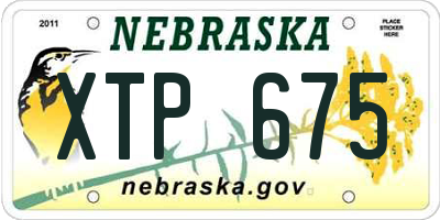 NE license plate XTP675