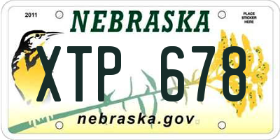 NE license plate XTP678