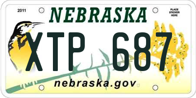 NE license plate XTP687