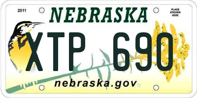 NE license plate XTP690