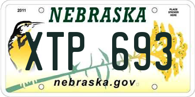NE license plate XTP693