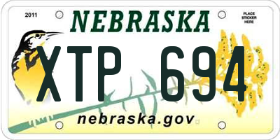 NE license plate XTP694