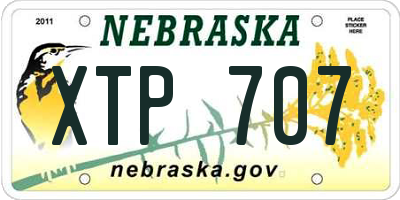NE license plate XTP707