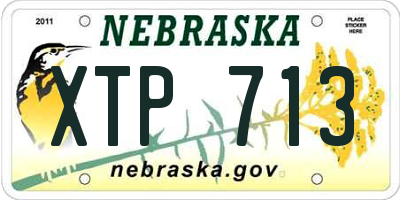 NE license plate XTP713