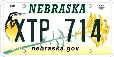 NE license plate XTP714