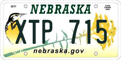 NE license plate XTP715