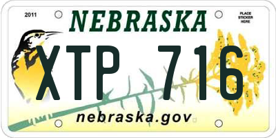 NE license plate XTP716
