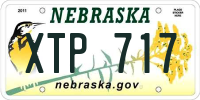 NE license plate XTP717